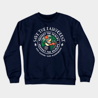 Save The Rainforest Protect the Wildlife Crewneck Sweatshirt